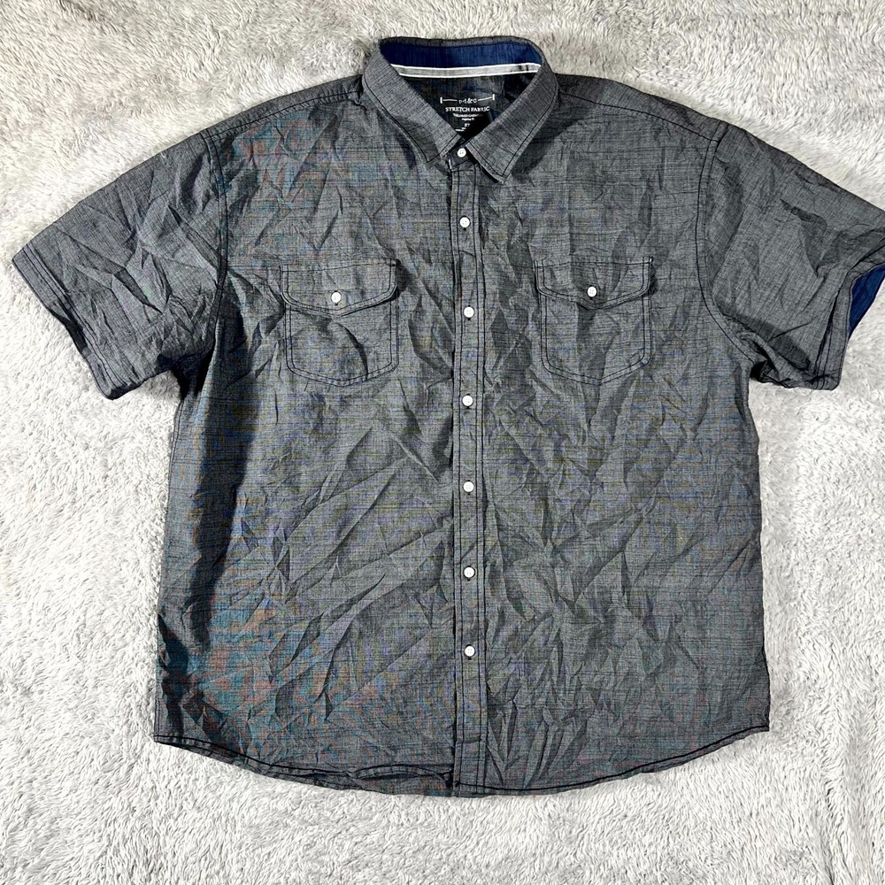Paper‎ Denim & Cloth Shirt Mens 3X Gray Tailored Garment Regular Fit Button Up